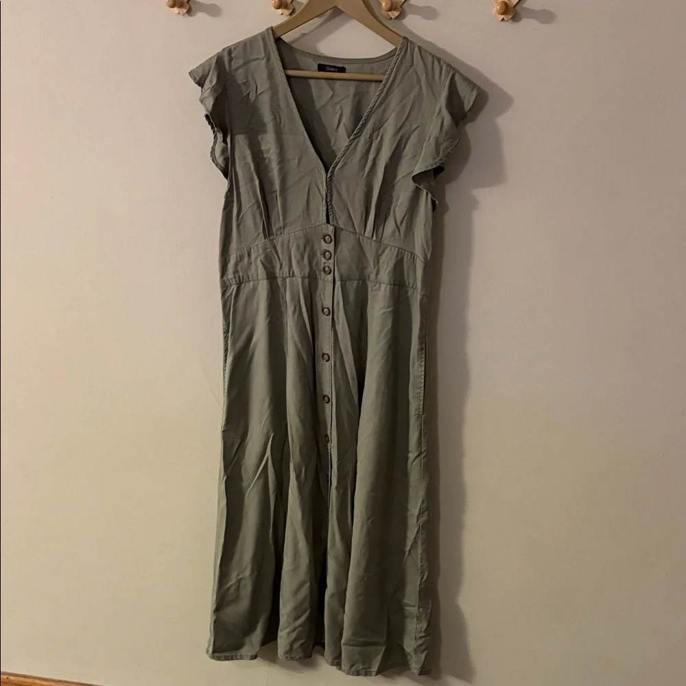 Vintage wash tencel button front midi dress - Picture 3 of 6